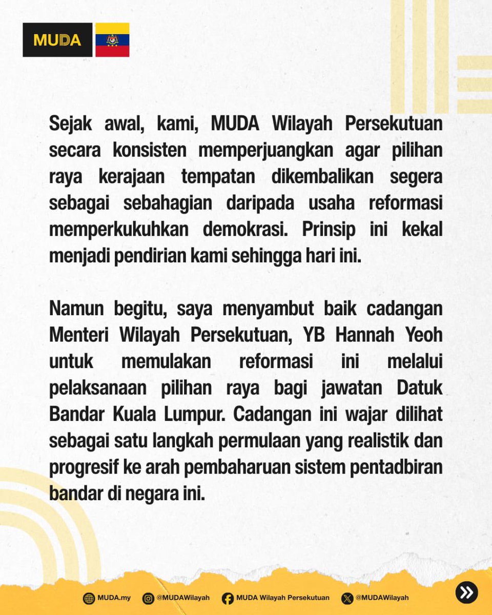 Parti MUDA Wilayah Persekutuan tweet media