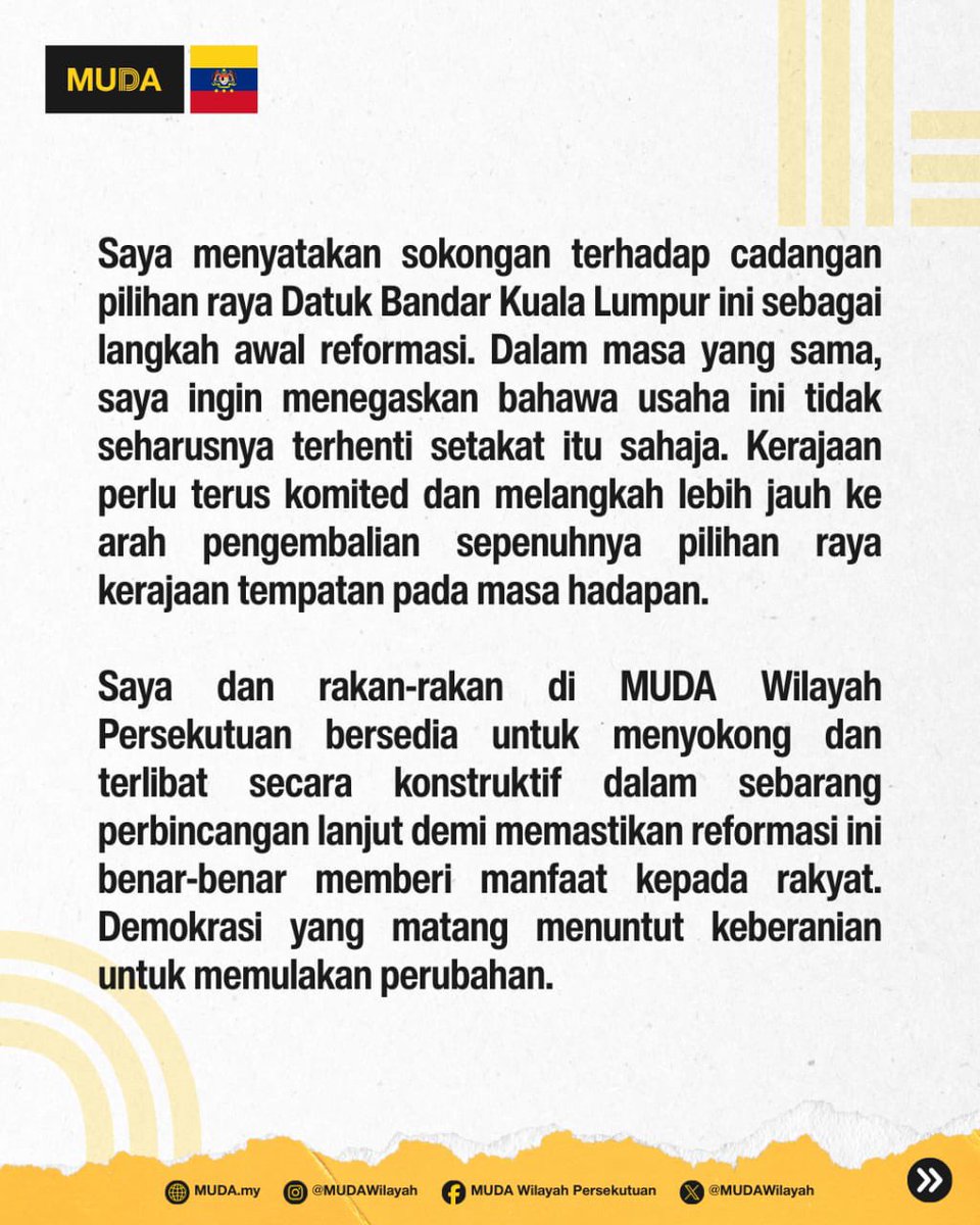 Parti MUDA Wilayah Persekutuan tweet media