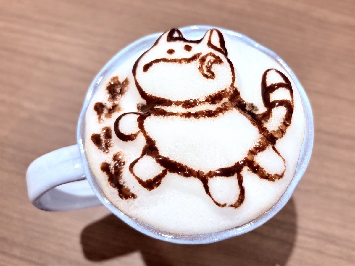 Tjさん 確認です！ もこもこバステトちゃん‍☕🐈‍⬛💕 (ラテアートむずいけど美味しい