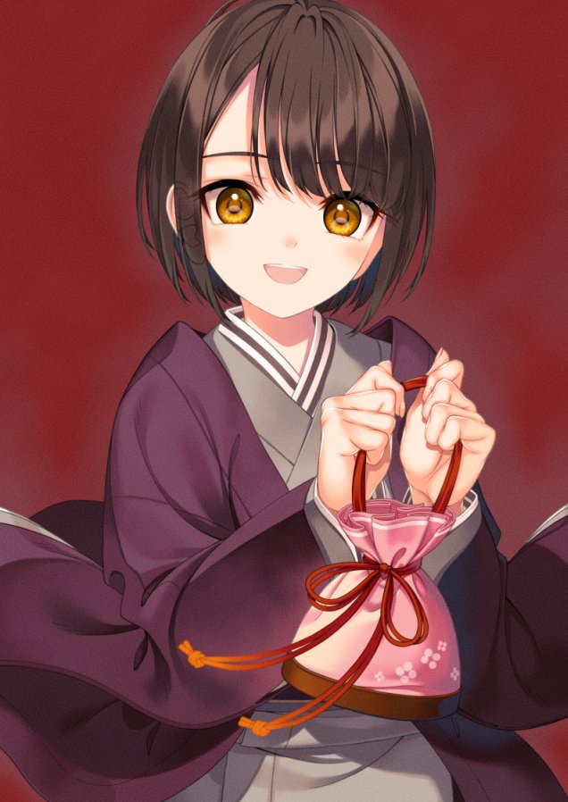 nnuama's tweet image. 2月になってしまいましたが
あけましておめでとうございます～！
和服と巾着