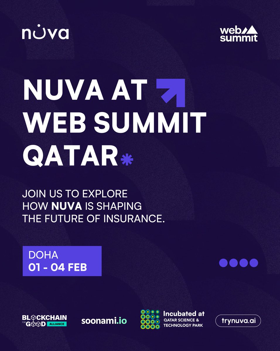 trynuva_ai's tweet image. From risk to resilience, Nuva is redefining what Insurance can be. 
Catch us at Websummit Doha and see the future of coverage in action. 

#WebSummitQatar #ethicalinsurance