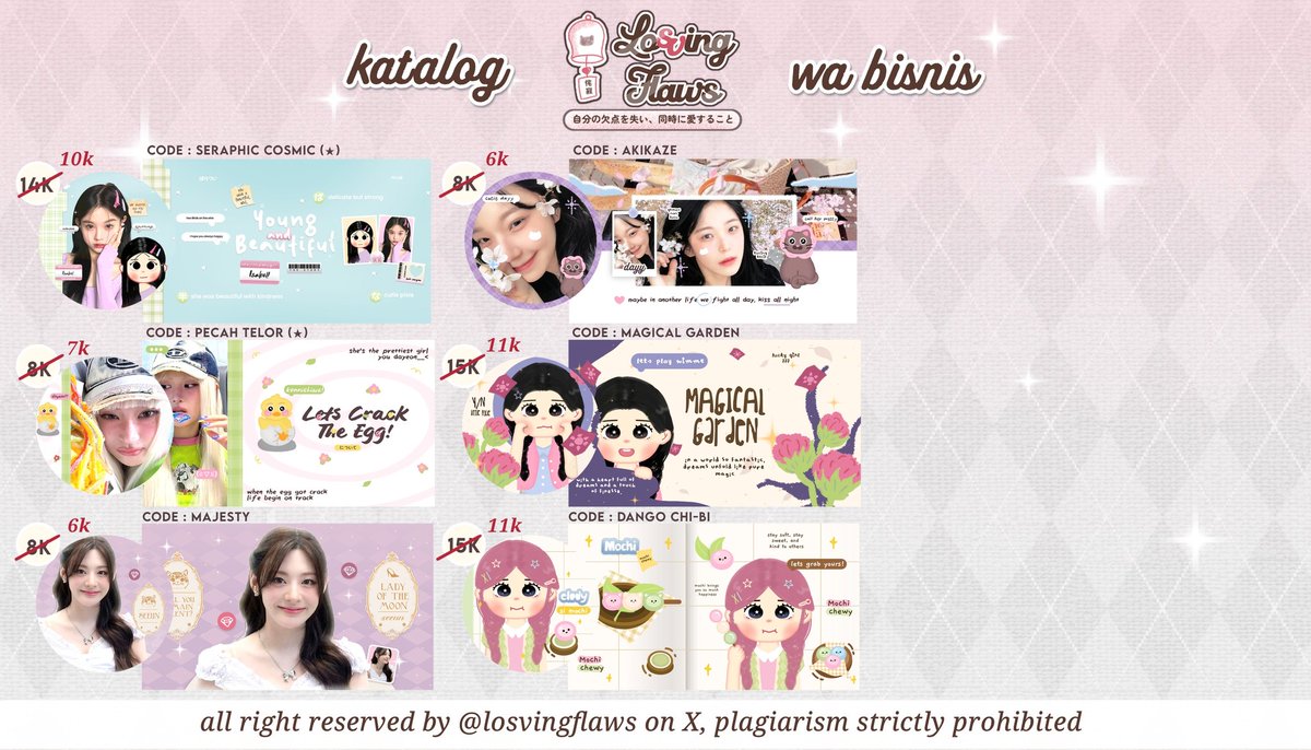 losvingflaws's tweet image. 💬  help rt / repost? tysm ! 

ᯓ CALLING OUT DISCOUNT HUNTERs .ᐟ

eLoDy open layout x dan wabis by request design, chibi, moodboard moodie deco dengan potongan harga spesial 2.2. scroll down for more info ya🩷

#zonauang