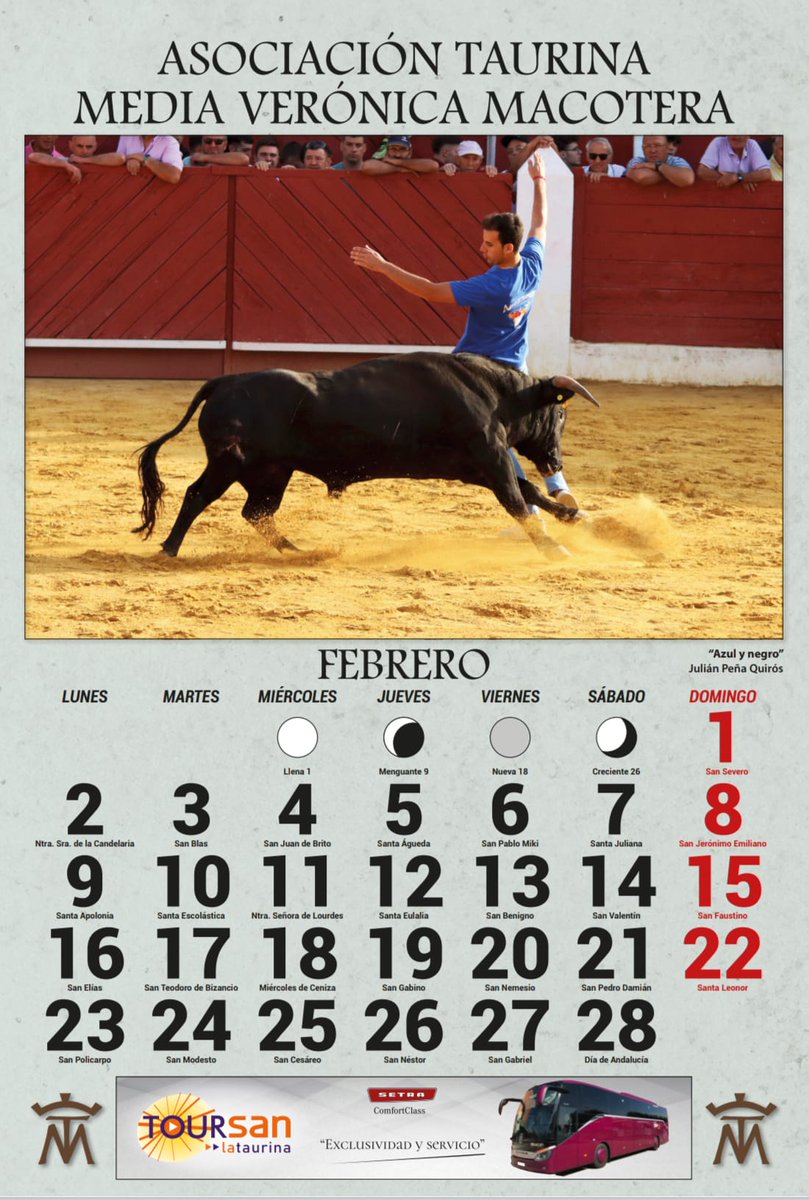 Llega febrero con "Azul y negro", de Julián Peña Quirós.
La publicidad es de <a href="/toursan/">TOURSAN</a>