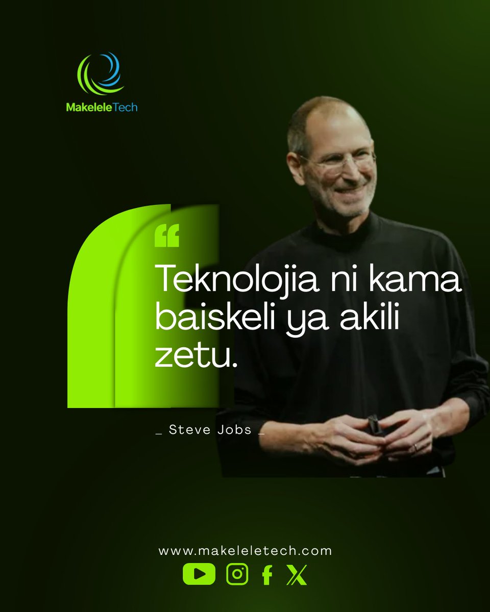 makeleletech's tweet photo. Teknolojia siyo mbadala wa akili ya mwanadamu, bali ni 'baiskeli' inayoongeza kasi ya akili zetu. 🚲🧠 Tunajenga mifumo hapa #MakeleleTech ili kukusaidia kufika mbali zaidi, haraka zaidi. #TechQuotes #InnovationTanzania https://t.co/EufAo48rkU