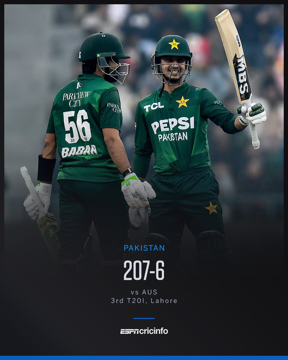 cricinfo's tweet photo. Pakistan hit 200 for the first time in men's T20Is against Australia 🔥 https://t.co/VIjuOk5KSh
