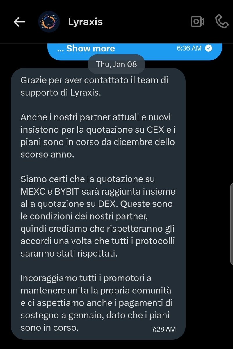 AminuCryptoLabs's tweet photo. ⚠️ PUBLIC WARNING TO $LYRAXIS ⚠️

@lyraxis_io, you asked us days ago to delete a post because you claimed you were secretly building and securing funding to ensure the success of your project — which you said was the reason for delaying your listing.

You also confirmed that your Contest Rewards would be distributed in January. January has passed, and no rewards have been distributed. For clarity, today is February 1st, 2026.

We have detailed information on where $Lyraxis transferred the funds they collected from people. If we do not receive a clear and satisfactory explanation from them, we will release the full details, along with the actions that should be taken against them.

Privately, we have also uncovered certain information about their team members.

We are officially requesting a clear response and accountability. Failure to respond will force us to make this matter fully public.

Transparency matters. The community is watching.