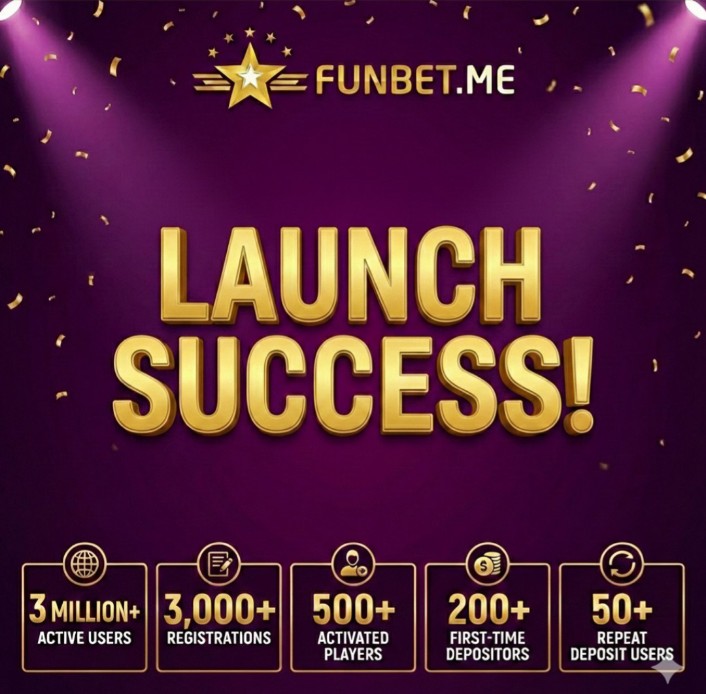 FunBet_Me's tweet photo. LAUNCH SUCCESS UNLOCKED! 🎉✨
https://t.co/DANWchPSDw hits the ground RUNNING:
3M+ ACTIVE USERS
3,000+ REGISTRATIONS
500+ ACTIVATED PLAYERS
200+ FIRST-TIME DEPOSITORS
50+ REPEAT DEPOSITORS
The fun is just getting started! Join the winning party now 🔥
https://t.co/7Jc7fZUhuJ 18+ https://t.co/hPoBIJ2DAZ