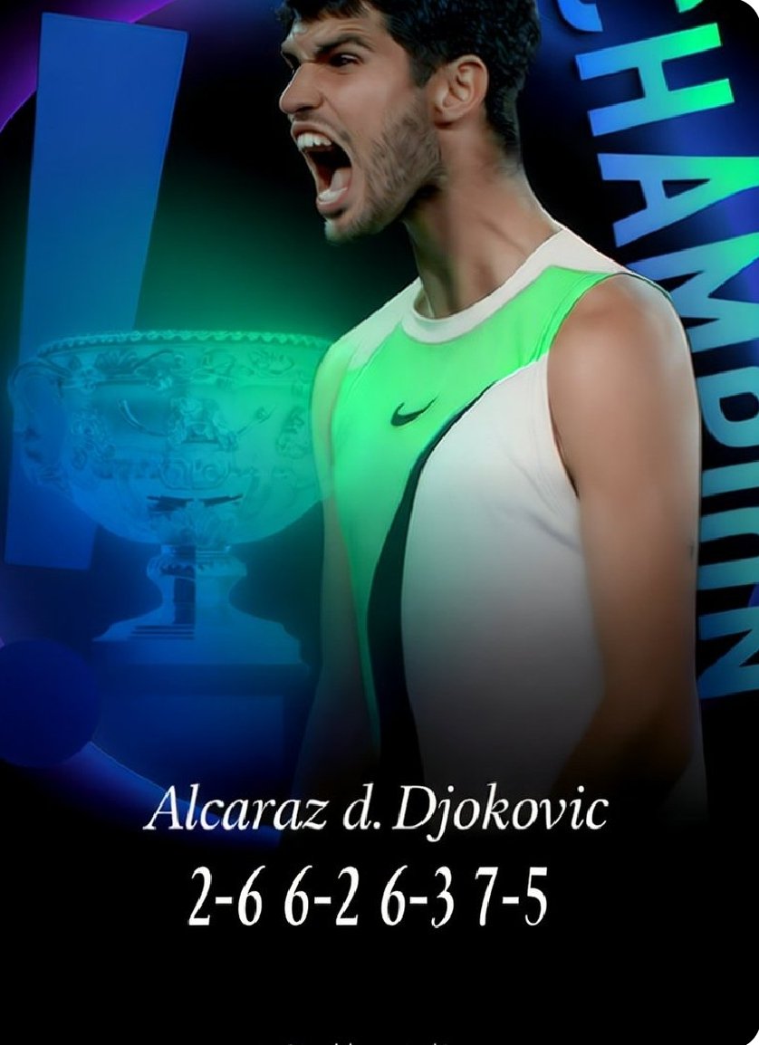 Tarihin en  genç Grand Slam kazanan teniscisi ALCARAZ 🇪🇦👏
Djokovic'e de bakan maçta, beşinci seti de gorebilirdik. Ancak az hata yapan kazandı. 
Tebrikler 🌟
#AusOpen #CarlosAlcaraz
#djokovic