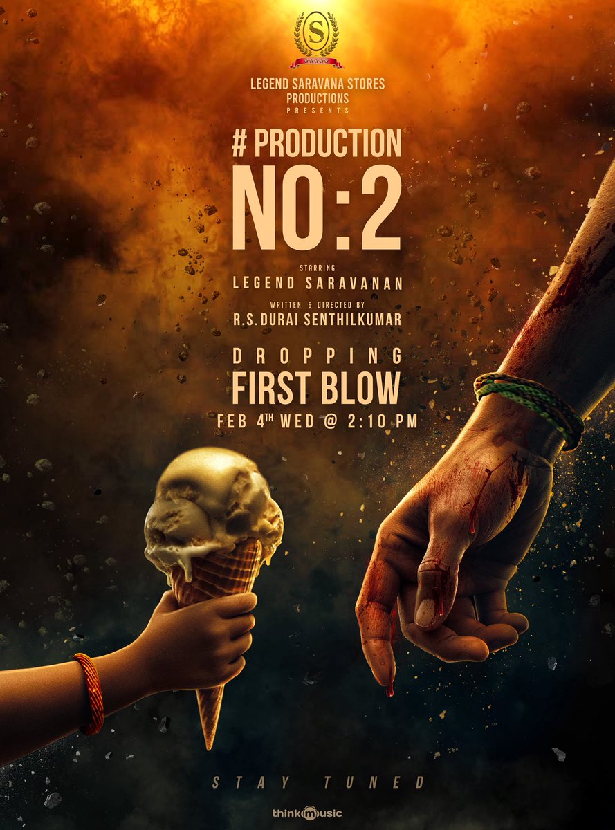 yoursthelegend's tweet photo. The Storm Begins🌊

#TheLegendSaravanaStoresProductions #ProductionNo2 starring @yoursthelegend , First Blow to drop on Feb 04th, (Wednesday) at 2.10 PM✨

A Grand Announcement Loading! 

A @Dir_dsk Directorial 🎬
A @GhibranVaibodha Musical 🎵

@starlingpayal @andrea_jeremiah @ActorShaam  @ilan_iyal @ActorSanthosh @laldirector #AmrithaIyer @prabhakalakeya @vtvganeshoff #AranthangiNisha #Jeyasmirtha @Venkatesh7888 @Gdurairaj10  @PradeepERagav @MaheshMathewMMS @Viveka_Lyrics @deepthi_r_j__ #Poorthi @prathool @ambani_nsk @phantomfx_india #KnackStudios #PrasadFilmLabs @Soundvibestudio @Udaykumar_Mix #SathishKumar #Kabilan #Ambikapathy @thinkmusicindia @onlynikil @digitallypower