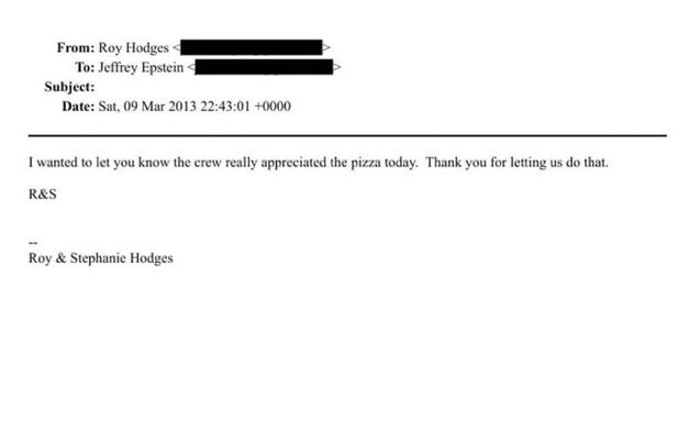Pizza Gate is all over the Epstein files. In the confirmed as authentic emails below Jeffrey Epstein talks about large numbers of adults, sharing a piece of pizza and torturing it.
