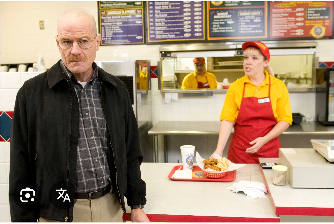 Walter White in a fried chicken restaurant  #breakingbad
