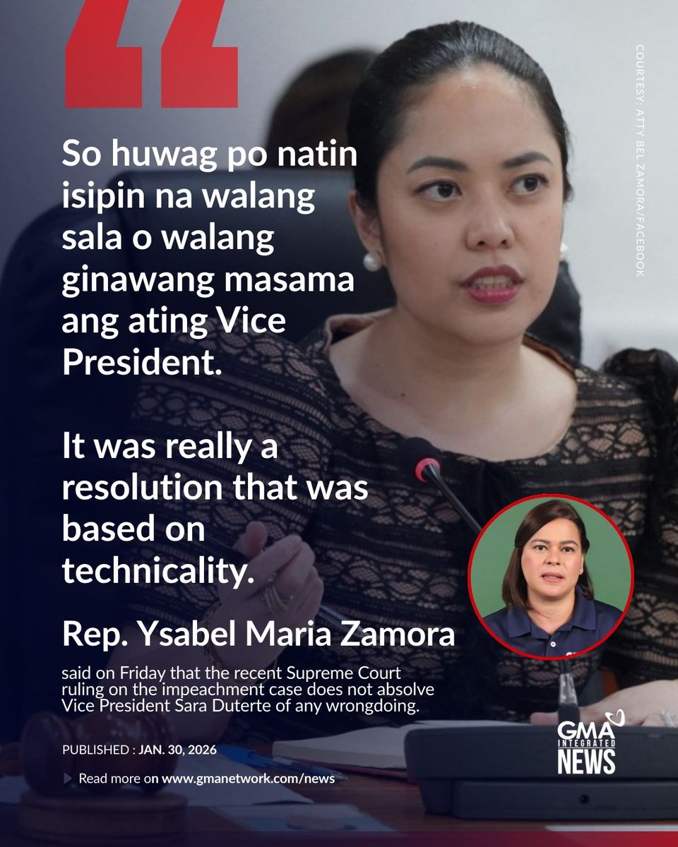 justinmaniluh's tweet image. Hindi pa abswelto si Sara Zimmerman Duterte — Duterte supporters celebrating the Supreme Court ruling reveals their problematic reading comprehension

The Supreme Court ruling was technical, it didn’t say anything about the substance nor does it absolve Sara Zimmerman Duterte…