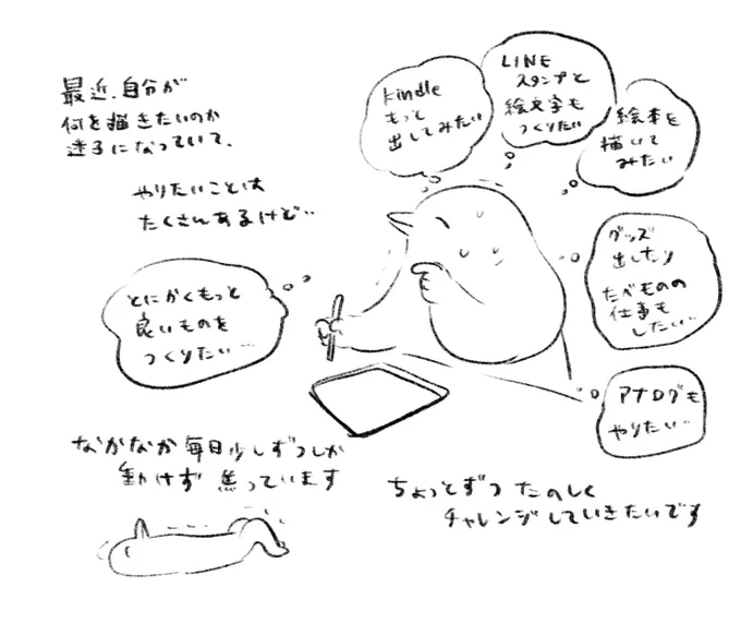 何をしようかな、とずっと考えており…
しばらく迷走しているかもしれません🦆 