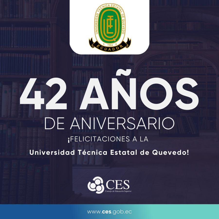 🙋‍♀️🙋🏻‍♂️ | El Consejo de Educación Superior felicita a la Universidad Técnica Estatal de Quevedo por su aniversario y reconoce su aporte en beneficio de la educación superior del país.

👏 ¡Felicitaciones <a href="/utequevedo/">UTEQ</a>!