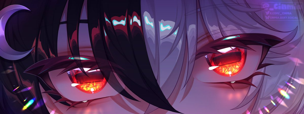 nyxi_exe's tweet photo. Careful, I don’t blink first.
⛓️ My new eye banner made by the talented @_cinmia ❤️ Absolutely stunning work. I can’t recommend her enough ❤️🔥 #vtuber #demongoat https://t.co/V7eUu5LsWq