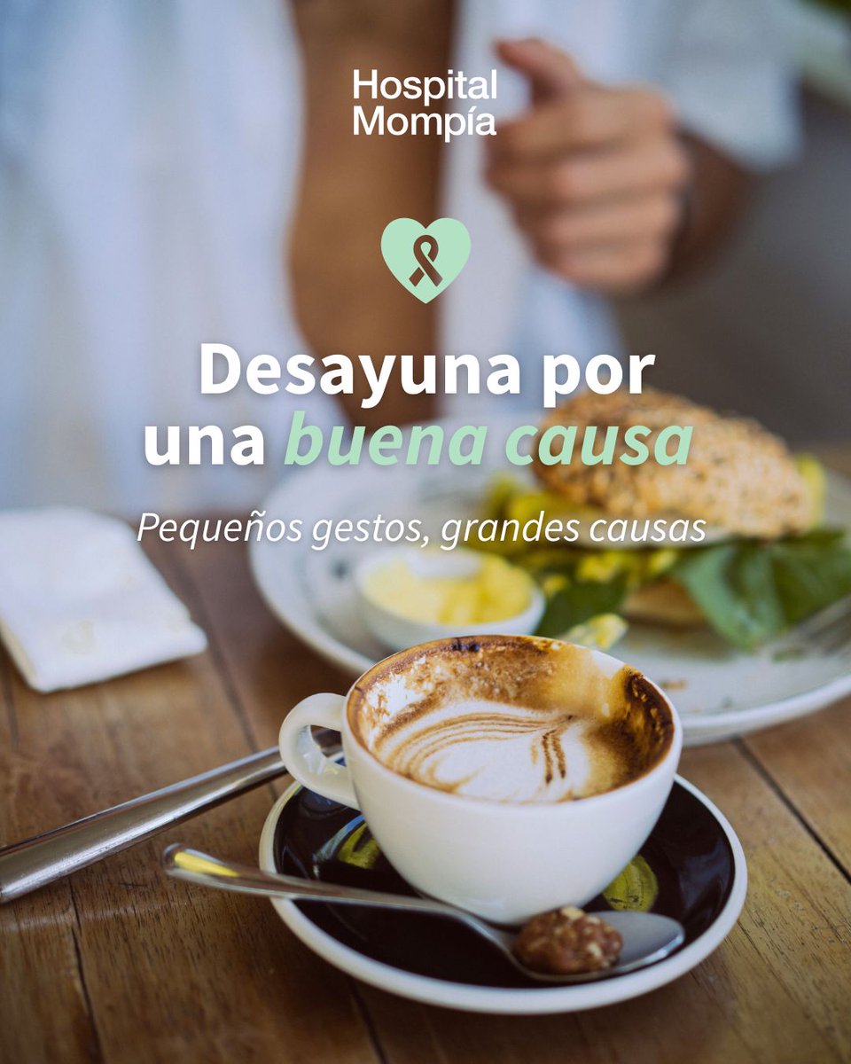 En Hospital Mompía nos sumamos a partir de mañana a la campaña solidaria "Desayuna por una buena causa", impulsada por Serunion​.
Durante febrero, al elegir los productos solidarios de la cafetería, 0,50 € de cada desayuno se destinan a la Asociación Española Contra el Cáncer.