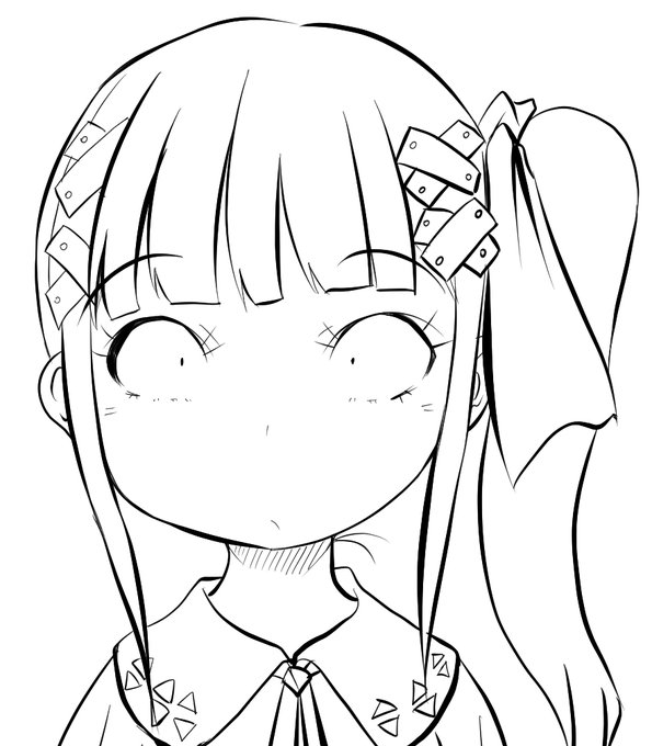 ちとペン入れしつつ 転職して2年半ほど絵は回復期間を理由にまともにやってなかったけど 何気なく描いたときに何気なく可愛く描けてるので ええじゃないかなどとw 結果オーライならええじゃないかでだいなまゐどんですわね