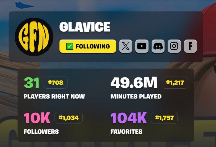 GlaviceFN's tweet photo. Thank you for 10,000 followers! We appreciate all the support over the years 🥳 https://t.co/2gsChpFips