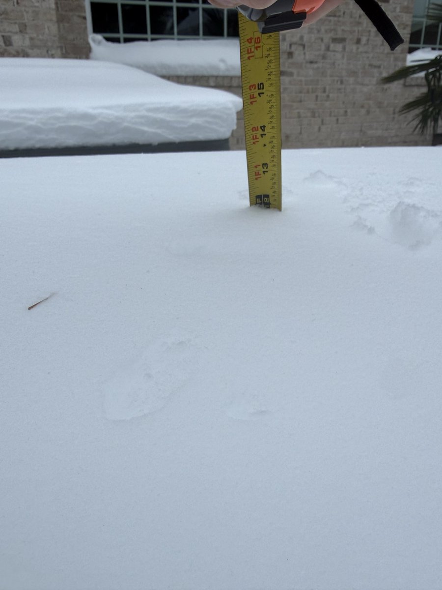 tcorley4's tweet photo. @_jwall @NWSMoreheadCity @webberweather @SCweather_wx @RaleighWx 12” final tally 4mi SE Greenville NC https://t.co/p5wOXzLNqe