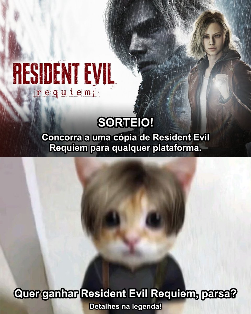 academiadgamers's tweet image. 🍀SORTEIO RESIDENT EVIL REQUIEM (Qualquer plataforma)🍀

Regras:
- Curtir e dar RT nesse post
- Seguir nosso canal de promoções no Whats ou Telegram (link no primeiro comentário 👇)
- Comente com um print seguindo meu canal de promoções e para qual plataforma você quer ganhar.…