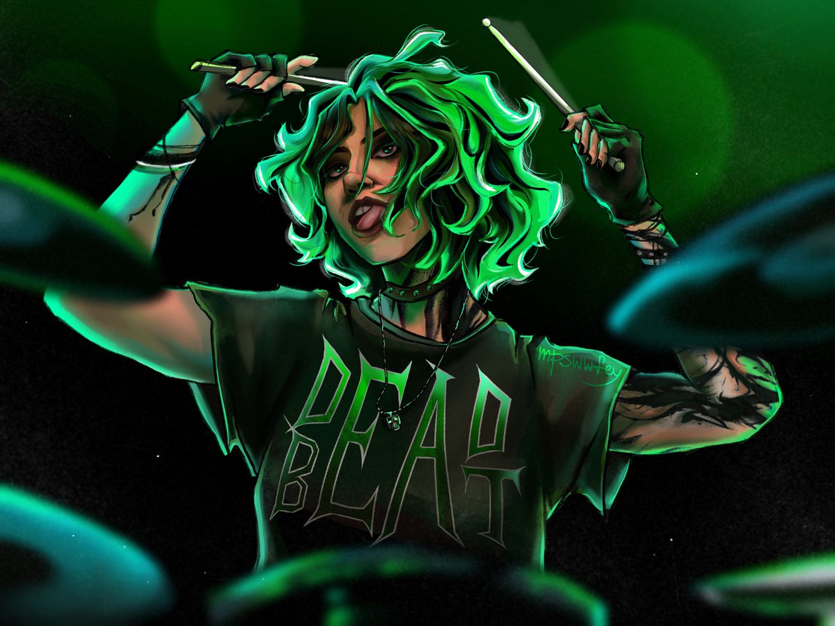 mpswwfey's tweet photo. first look at DEAD BEAT!! DRUMMER RIO IN HER GLORY❤️‍🔥❤️‍🔥 https://t.co/vNP524hSSz