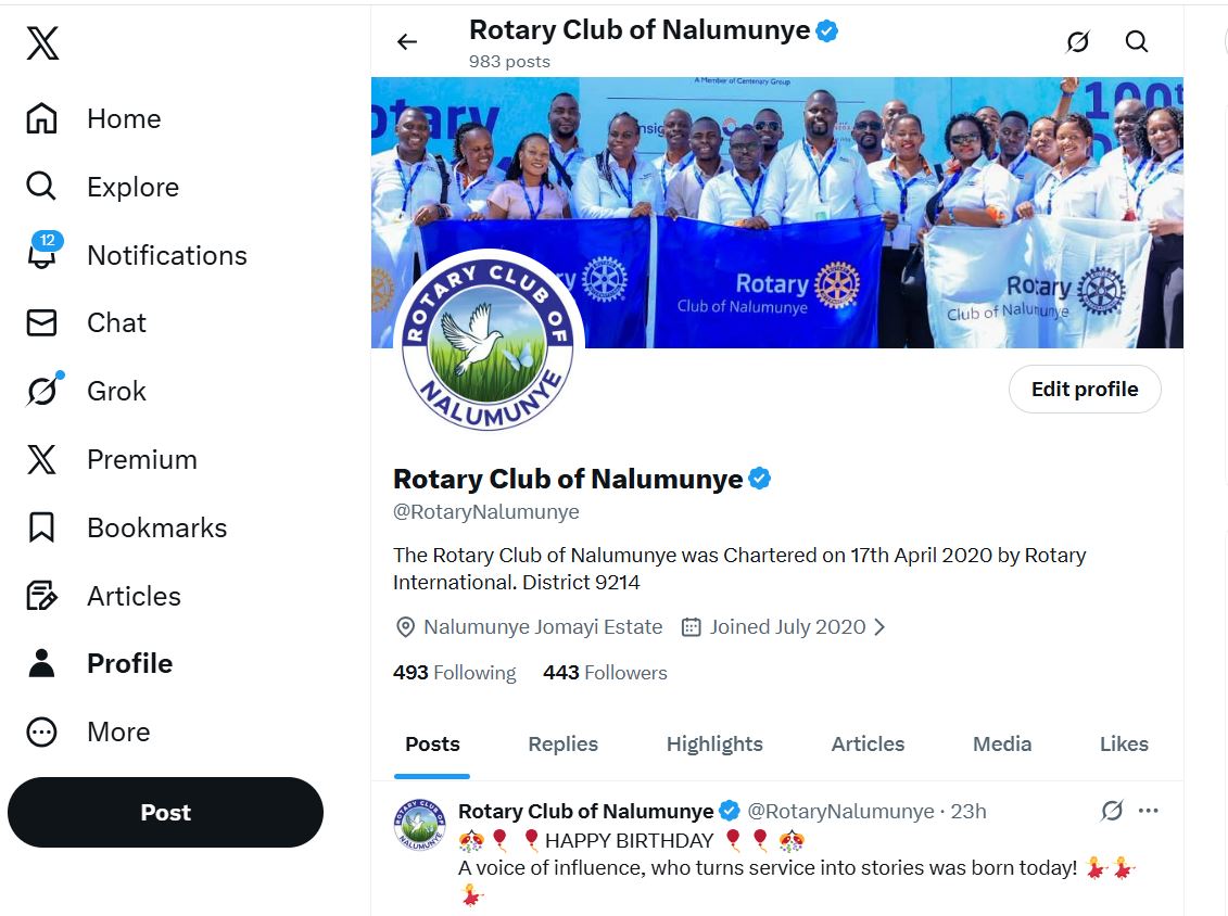 RotaryNalumunye's tweet image. Did you know?
RC Nalumunye is on the following social media platforms;
📌Tiktok @rotaryclubofnalumunye 
📌X @RotaryNalumunye 
📌Facebook @RotaryNalumunye 
📌YouTube youtube.com/@RotaryNalumun…

And, check out all the Action on our Website; rcnalumunye.org 

#TheMunyes