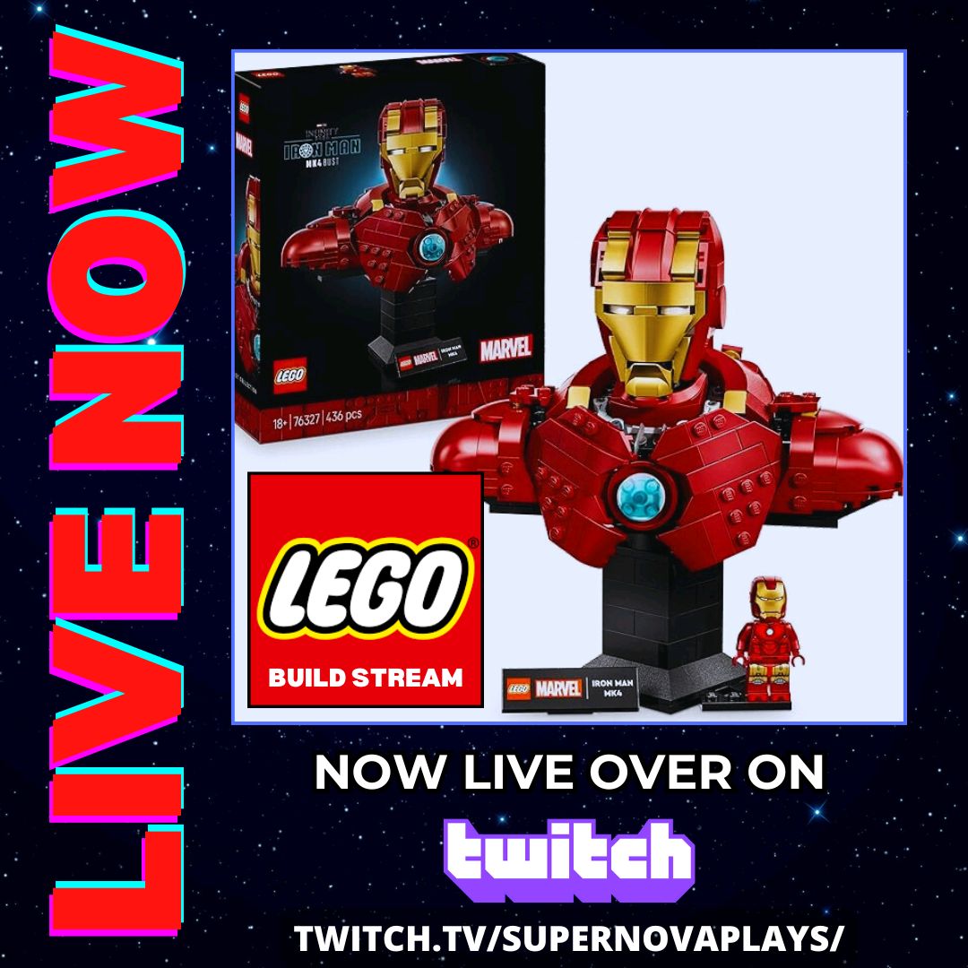 supernovaplays1's tweet photo. 🔴LIVE NOW🔴 Head over to twitch where I host my first Lego brick building stream.. We're making the iron man mk4 build. First of many? Song requests are on. See you there! https://t.co/1Q5v7QMANz #legostream #varietystreamer #funnygaming #ukgamer #marvel #ironman https://t.co/7nQPBt4DeK