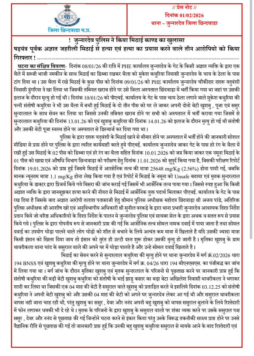 SP Chhindwara tweet media