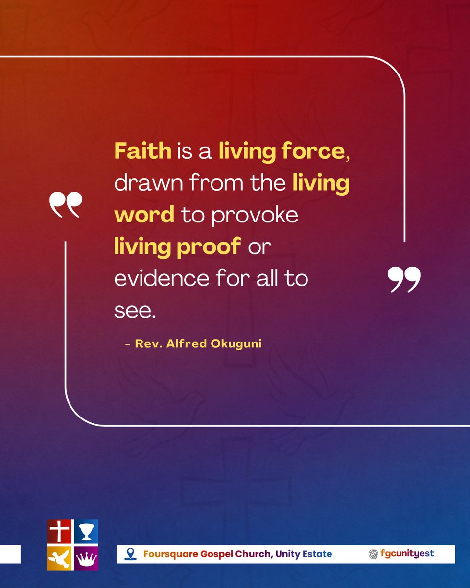 fgcunityest's tweet photo. The Word gives birth to faith,
and faith produces evidence.
What evidence is your faith producing today?
Join us and grow in the living Word.

#FoursquareGospelChurch
#FGCUnityEstate
#FaithThatWorks
#ChristianQuotes
#SundayInspiration https://t.co/QMFRXCvaQB