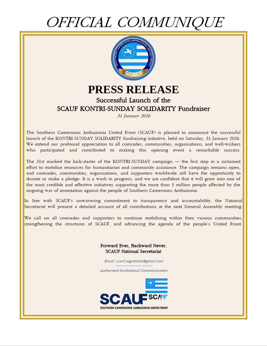 Diaspora Kontry Sunday: A success Story

SCAUF Press Release