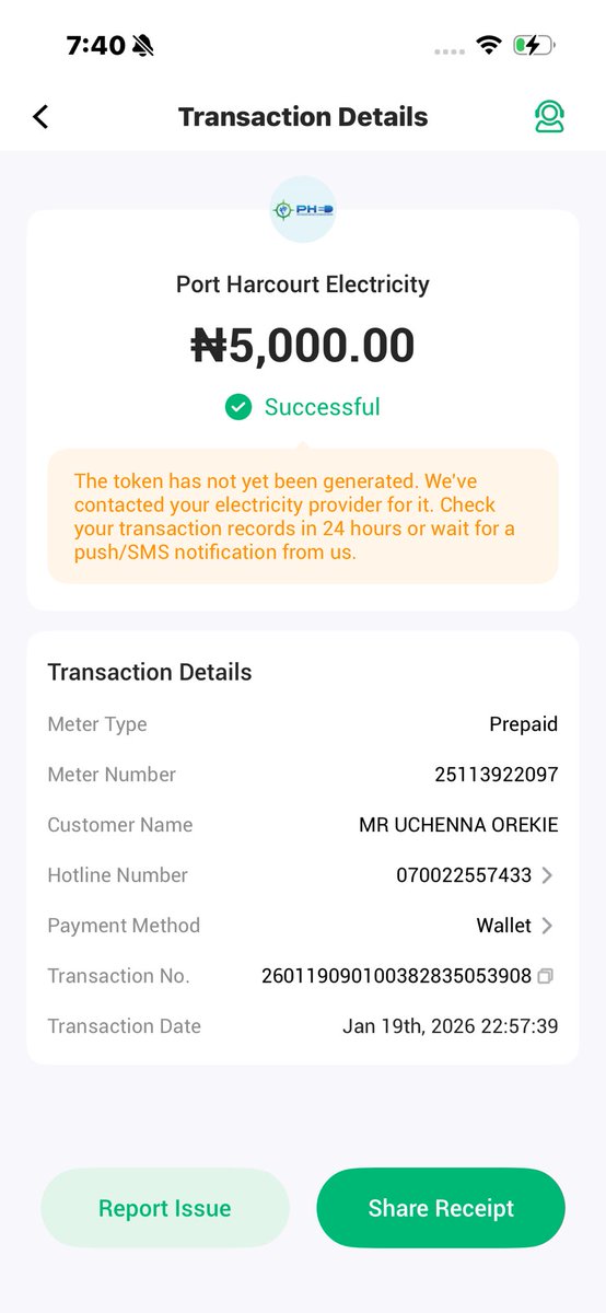 amachree_daye's tweet photo. @OPay_NG @opaybusiness @thatverydarkmnn @ARISEtv @legitngnews  so for 2 weeks now opay has been ignoring me after i bought prepaid and they told me the transaction is successful but they refused to give me token they are even ignoring me https://t.co/BTwOi5W2fS