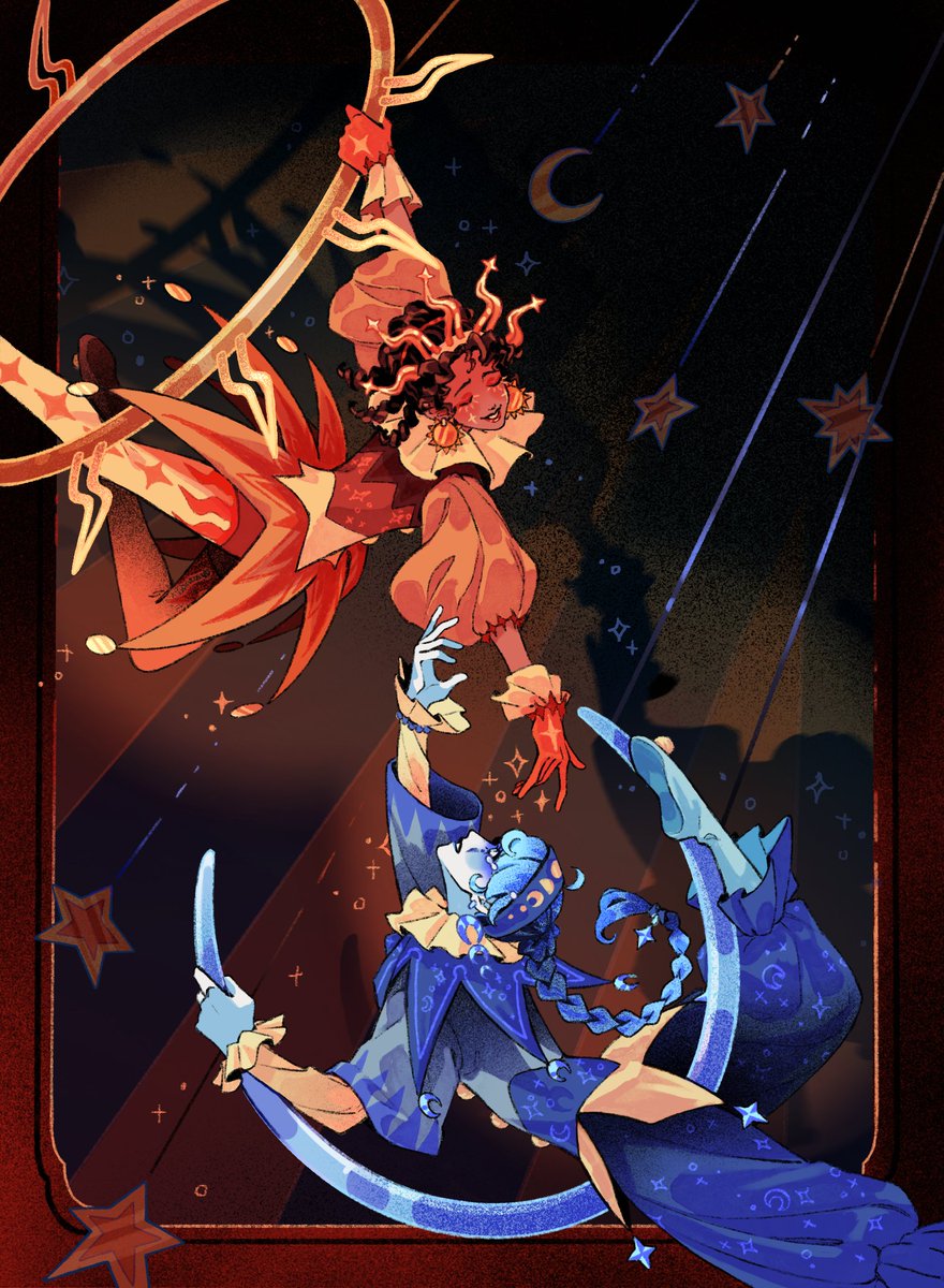 ginsays's tweet image. Come one come all to February's star-crossed circus call! 🎪 #ocs #circus