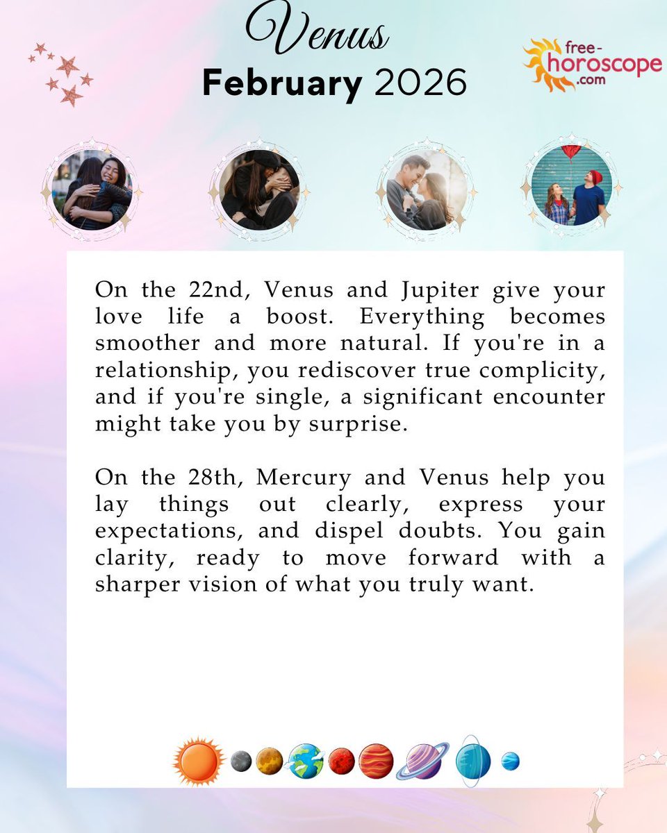 Horoscope_Free's tweet photo. Under Venus’ influence, love awakens or reinvents itself… Are you ready to listen to your heart? 💕🌙

What is your love language? 💌💫 Venus' position at your birth reveals a lot about your heart’s desires! ❤️🔮

https://t.co/lpK0kRgcHJ https://t.co/Wd36QRj108