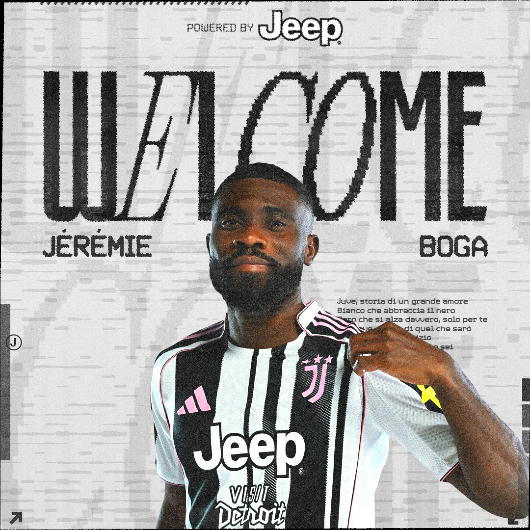 juventusfc's tweet photo. Nel frattempo... ✍🏻

Ufficiale | Jeremie Boga è un nuovo giocatore della Juventus ⚪️⚫️ 

I dettagli ➡️ https://t.co/dd5OeVLyPc

@Jeep https://t.co/MHdeHgBBfP