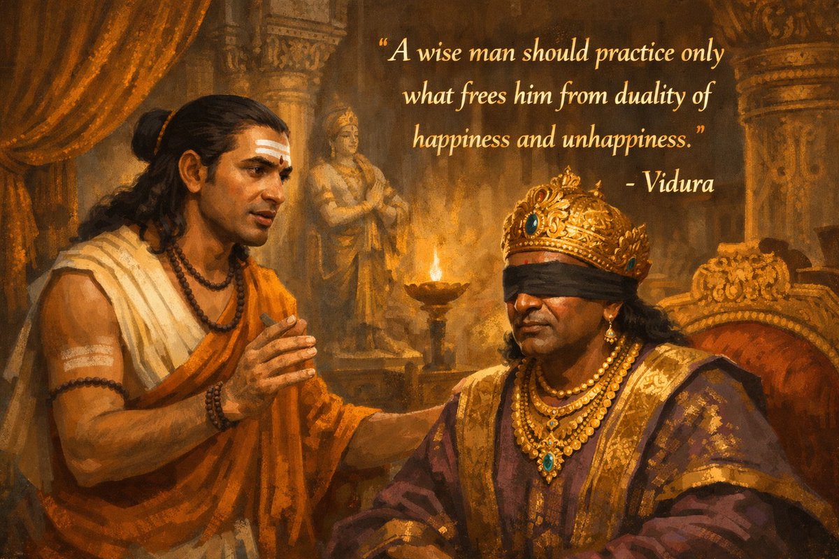 ByolBook's tweet photo. "A wise man should practice only what frees him from duality of happiness and unhappiness" 
                          Vidur in Mahabharata https://t.co/DVNaKulK2Y