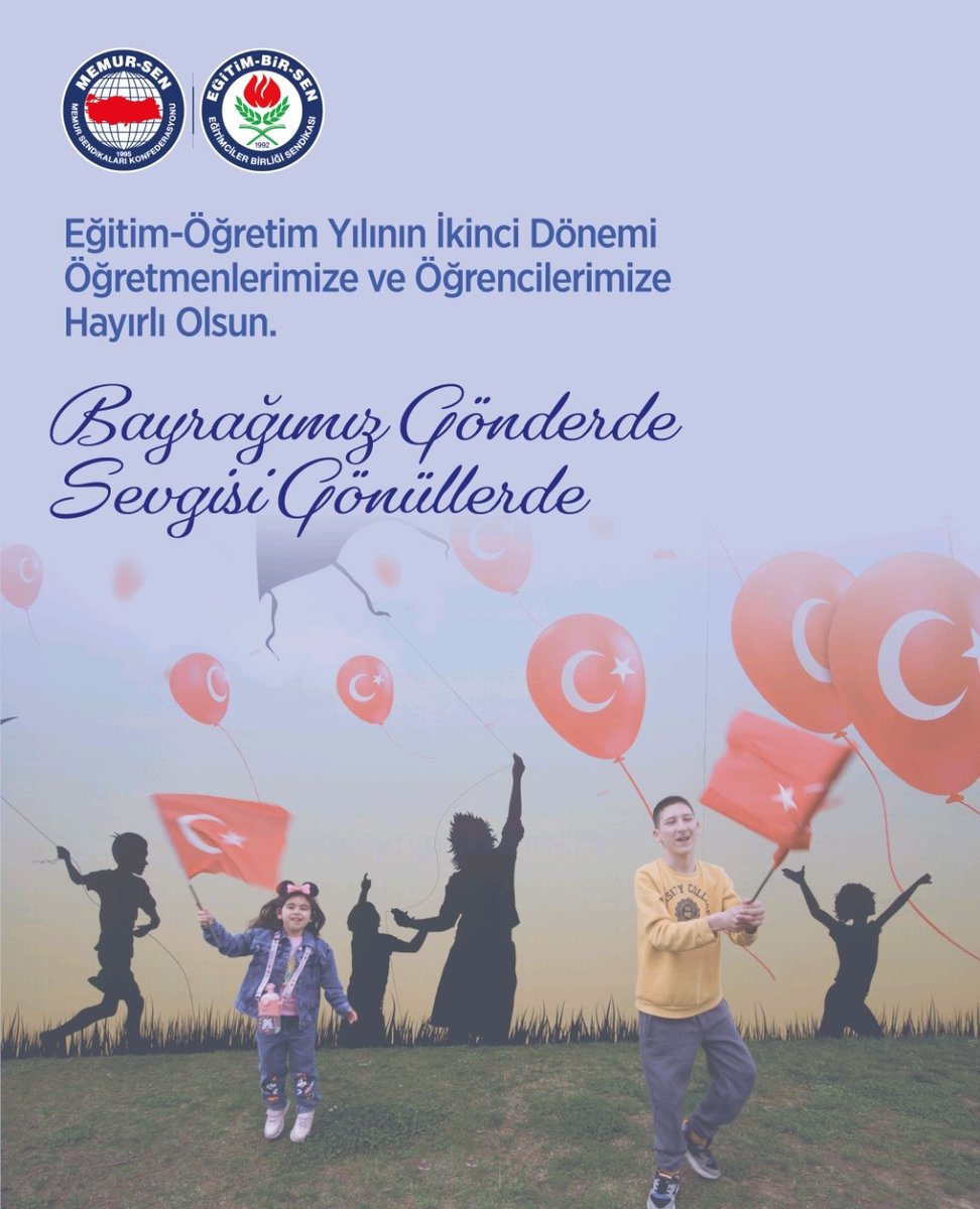 Bu yeni dönemin öğretmenlerimiz, öğrencilerimiz,  ailelerimiz için başarılarla dolu geçmesini temenni ediyoruz
Ay yıldızın gölgesinde yüksek ahlak ve şahsiyet kazanıp bilgisini beceriye dönüştürmüş başarılar elde etmiş nesillerimiz olsun
Eğitim yılının ikinci dönemi hayırlı olsun