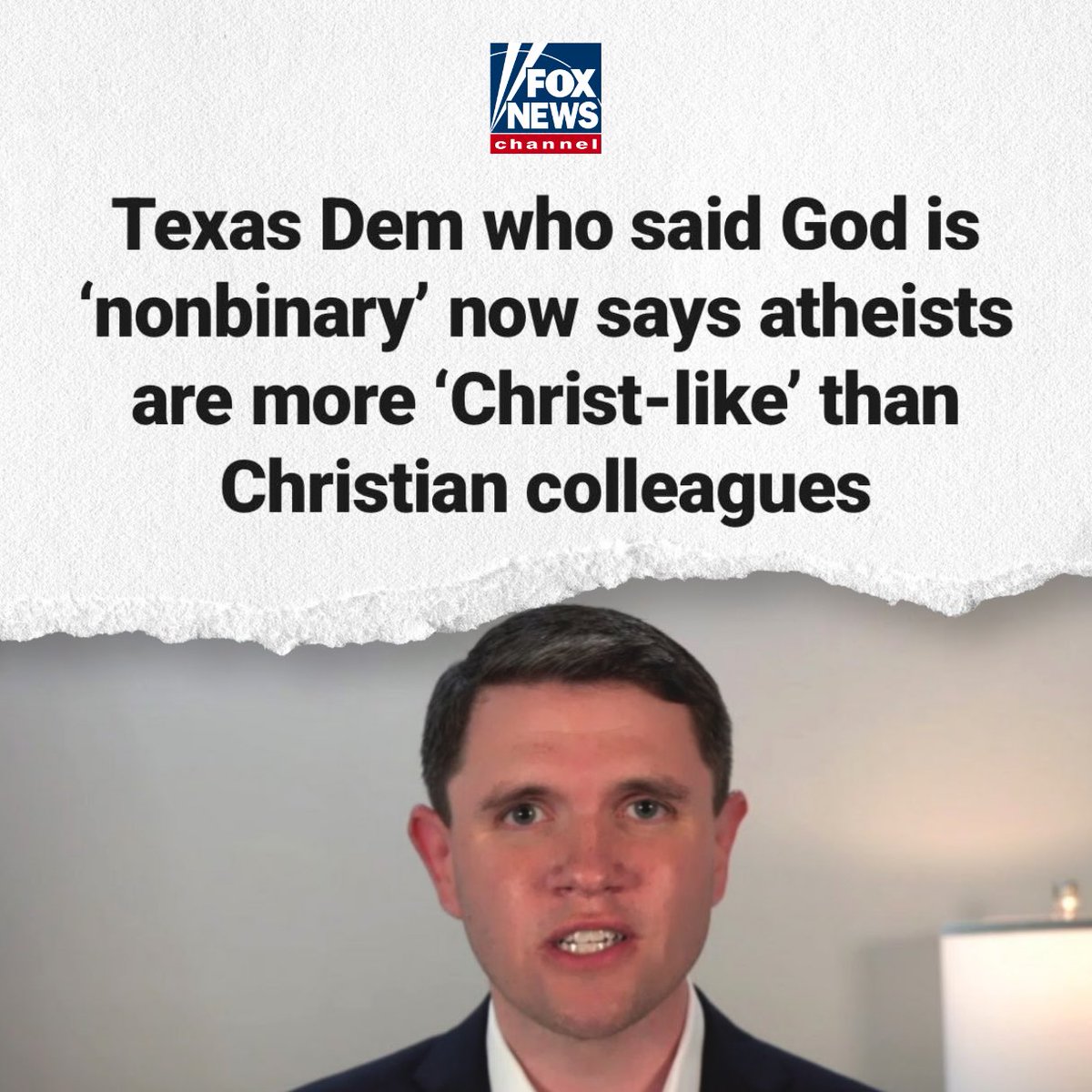 Texas Democrat James Talarico is losing it...

❌ God is "nonbinary"
❌ Atheists are more "Christ-like" than Christians