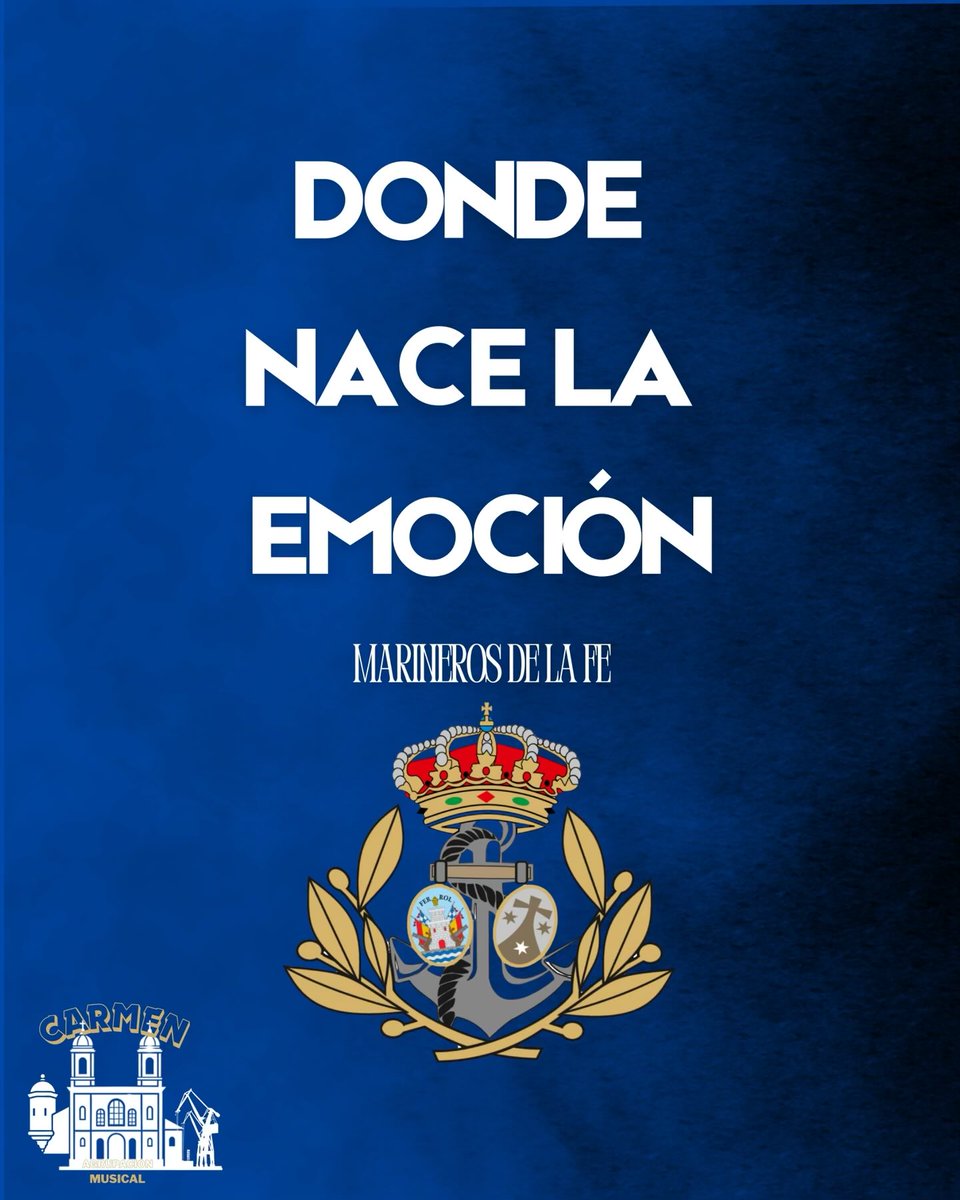 ⚓️ DONDE NACE LA EMOCIÓN 
Nace una nueva forma de comunicarnos. En el Carmen nos renovamos por fuera para seguir siendo los mismos de siempre por dentro. 💙💛

Esta historia la escribimos juntos. ✍️🎺
Porque en el Carmen es donde NACE LA EMOCIÓN que un día nos cautivo
