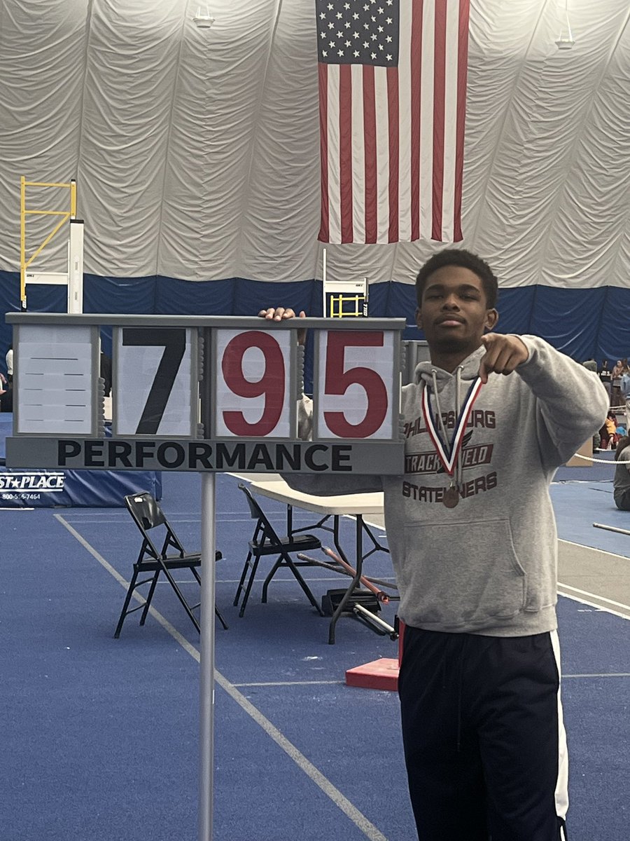 Mateo Barrow,  <Jr.> ran :07.95 *PR in the Boys 55 Meter High Hurdles at the Skyland Conference Indoor Championship at “The Bubble”, placing 3rd.