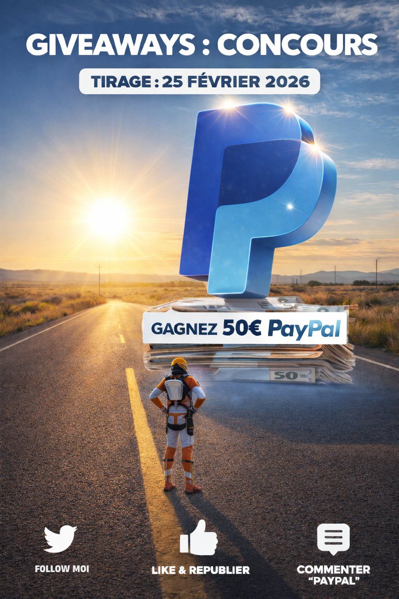 🎁 CONCOURS 🎁

Pour fêter mon retour dans l’esport… 🧐 

Je vous fait gagner 50€ PayPal ! 😁 

~ Follow <a href="/GlockyMNG/">F/A Glocky</a> 
~ Like &amp; Republier 
~ Commente " PayPal " 

TAS : 25 Février 2026 ! 🥂