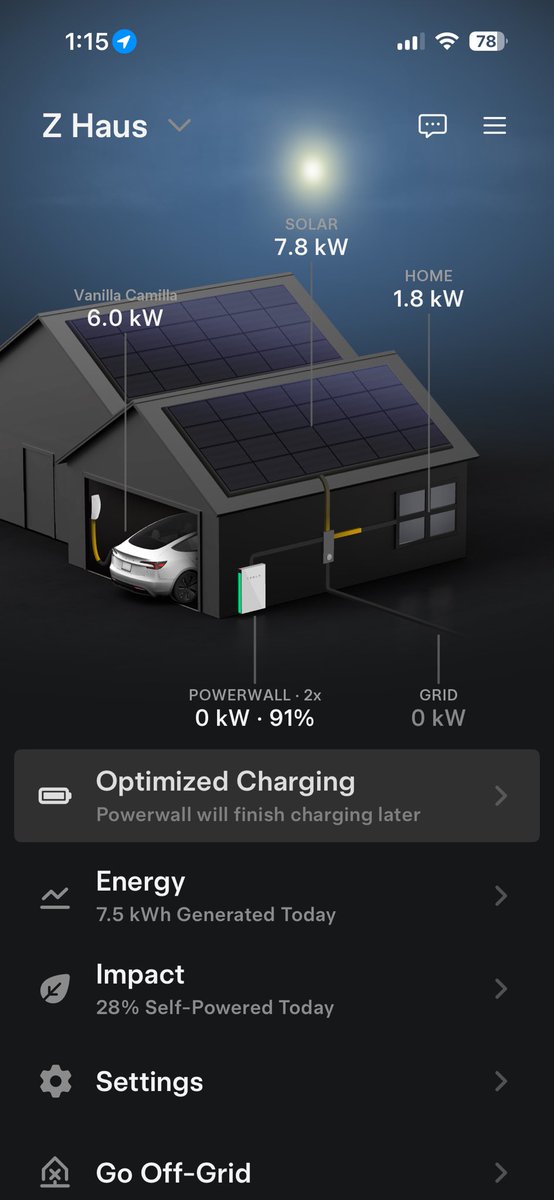 Marcizzle85's tweet image. The beauty of #teslasolar and #powerwall during a once in a decade, or more, winter storm!