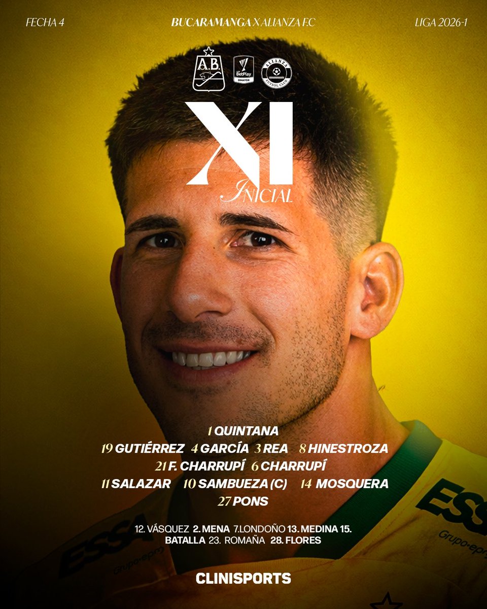 📋Conoce el 𝐗𝐈 inicial para enfrentar esta tarde a Alianza F.c en casa 🏟️

#MiHerenciaMiPasión 🫀