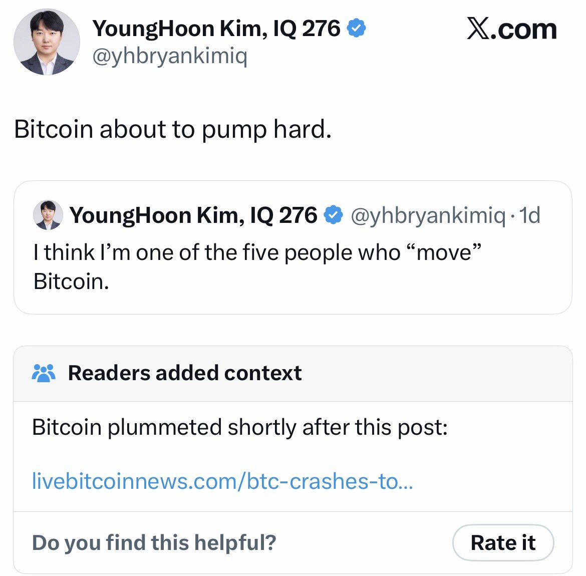 alifarhat79's tweet photo. You know it’s so bad in crypto right now, the highest IQ on the planet got community noted https://t.co/jeRctTttwG