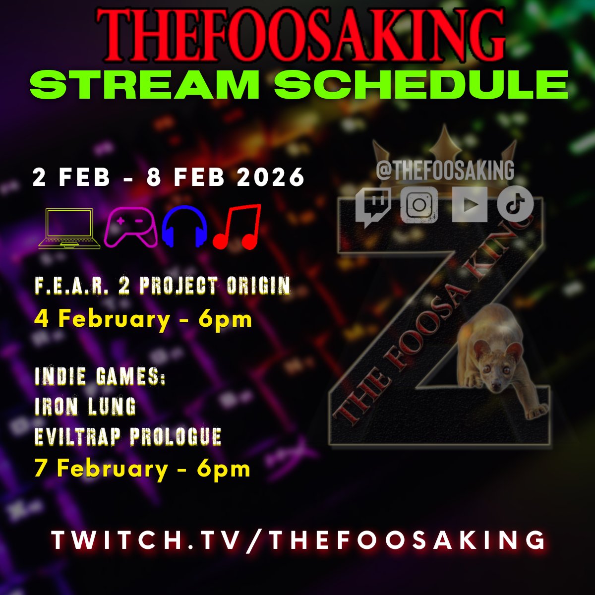 STREAM SCHEDULE THIS WEEK