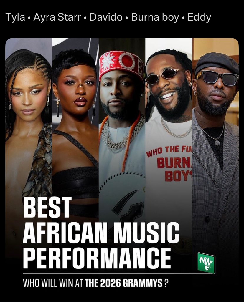Sammyking_001's tweet photo. Who is wining tonight? 

But why rema no Dey included 🤔
#GRAMMYs2026 
#GRAMMY https://t.co/e9RdCrYskF