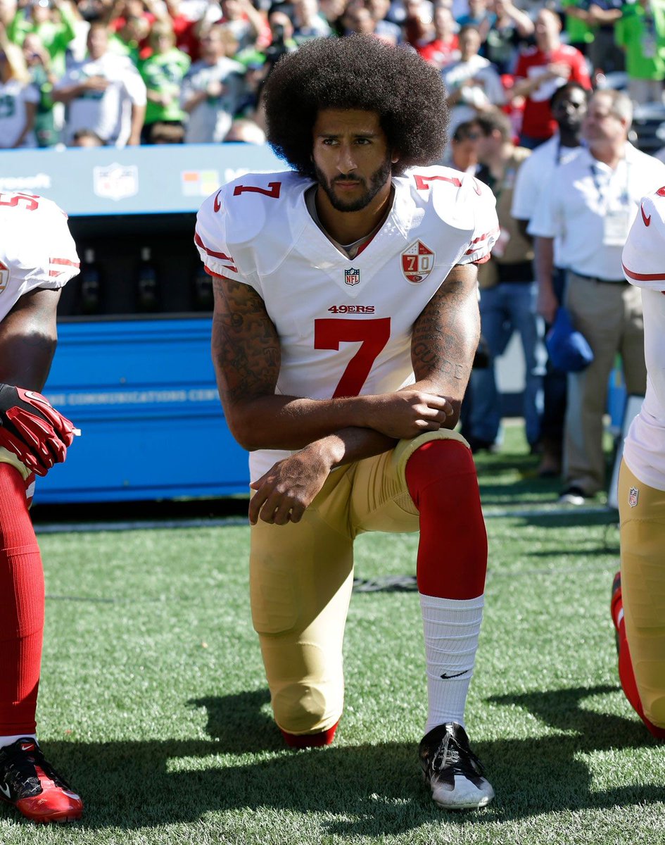 Stonefree63's tweet photo. 🎙- #BlackHistoryMonth2026 #
 All he did was take a knee #ImWithKap 👊⚫️👑 https://t.co/sr98ELtQlW
