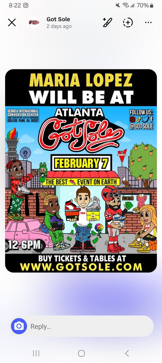 sheismarialopez's tweet photo. Come check me out this Saturday 💯😁and see the largest shoe selection in Atlanta 👟👟👟GET YOUR TICKET NOW https://t.co/mGNaFxjmJy