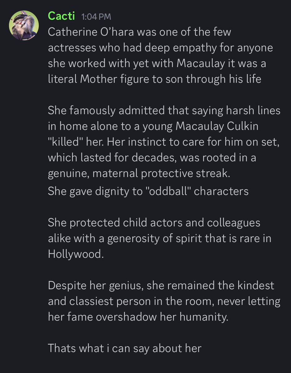 RIP Catherine O’hara You will be missed dearly