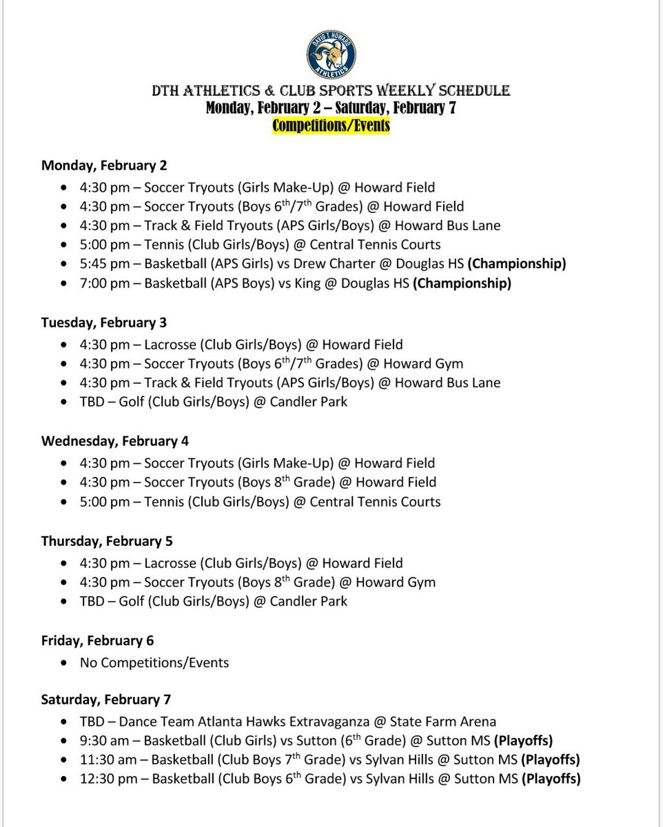 D.T. Howard Activities tweet media