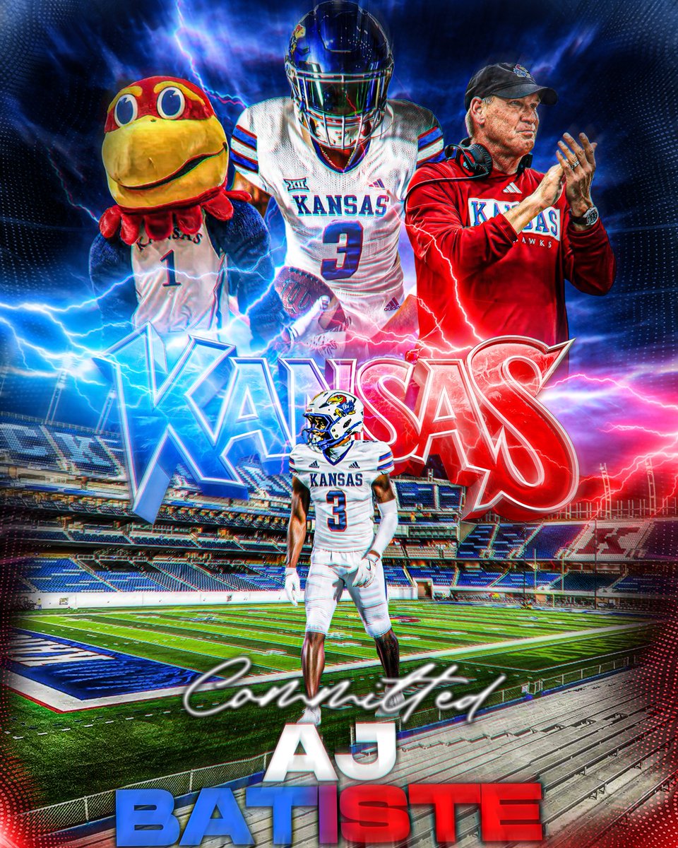 BatisteAj's tweet image. Staying home🏠
Blessed to be apart of the KU family let's work!
#committed #agtg #kansasfootball #godstiming